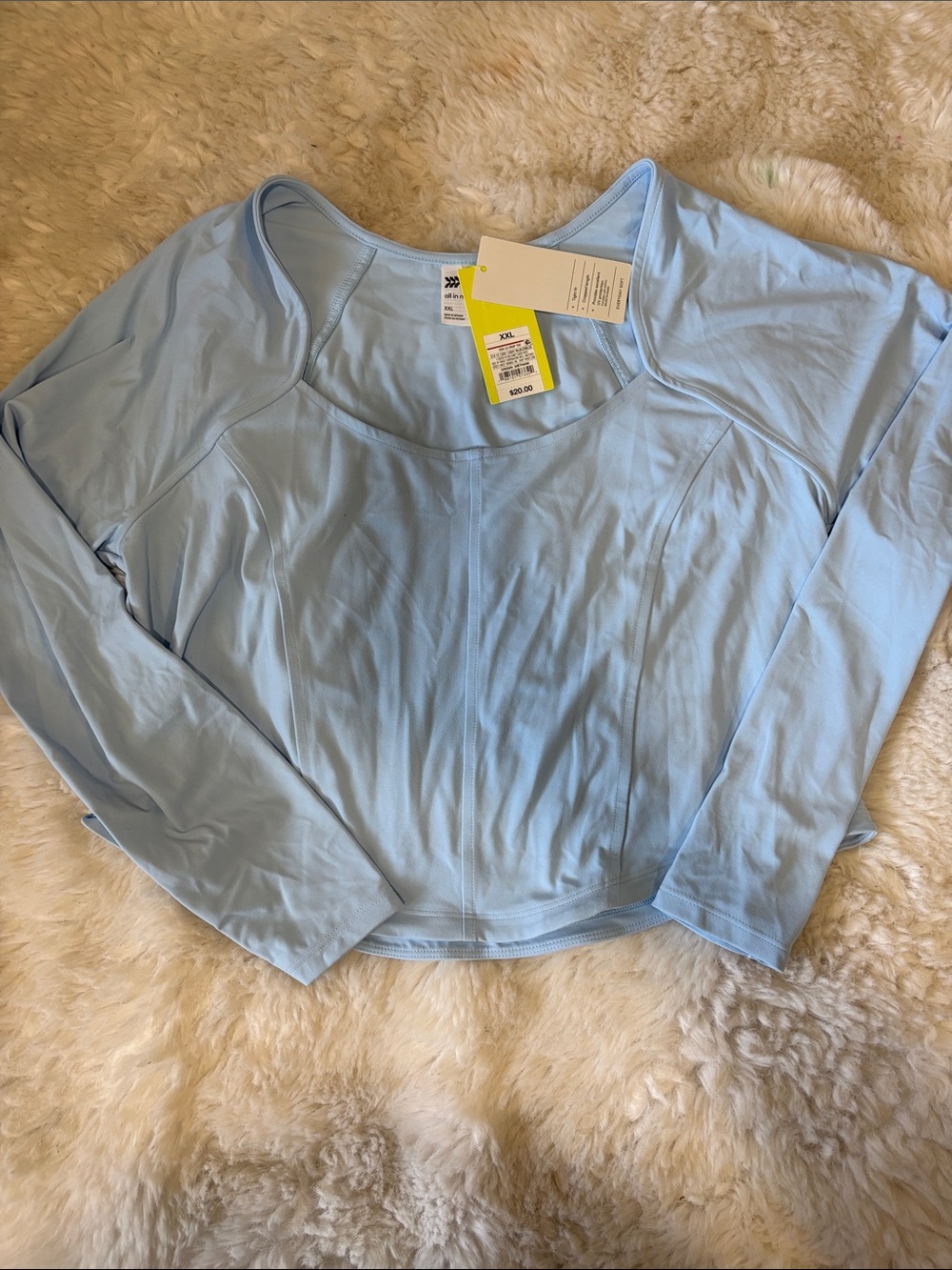 all in motion Light Blue Long Sleeve Scoop Neck Top